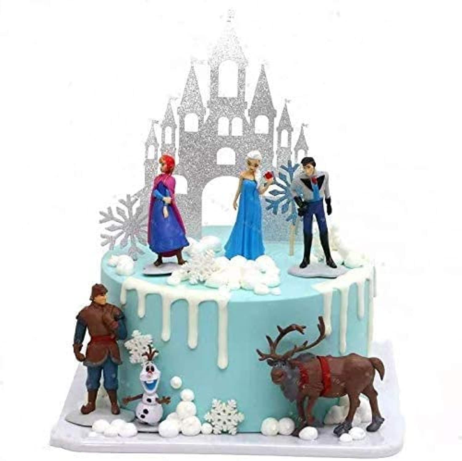 Kuchentopper Figuren Set 6tlg. Eiskönigin Tortendeko für Eiskönigin Partybedarf Geburtstag