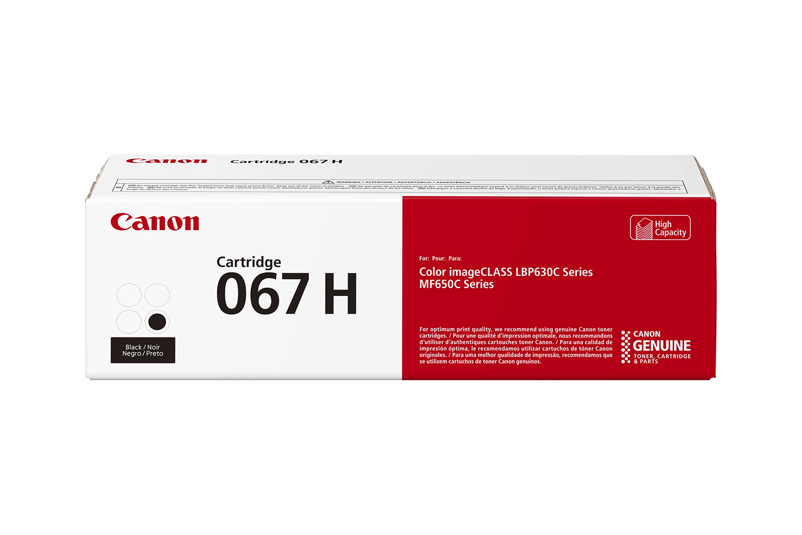 Canon Genuine 067 Black Toner Cartridge High Capacity Compatible with LBP633Cdw, LBP632Cdw, MF652Cdw, MF653Cdw, MF654Cdw, MF656Cdw