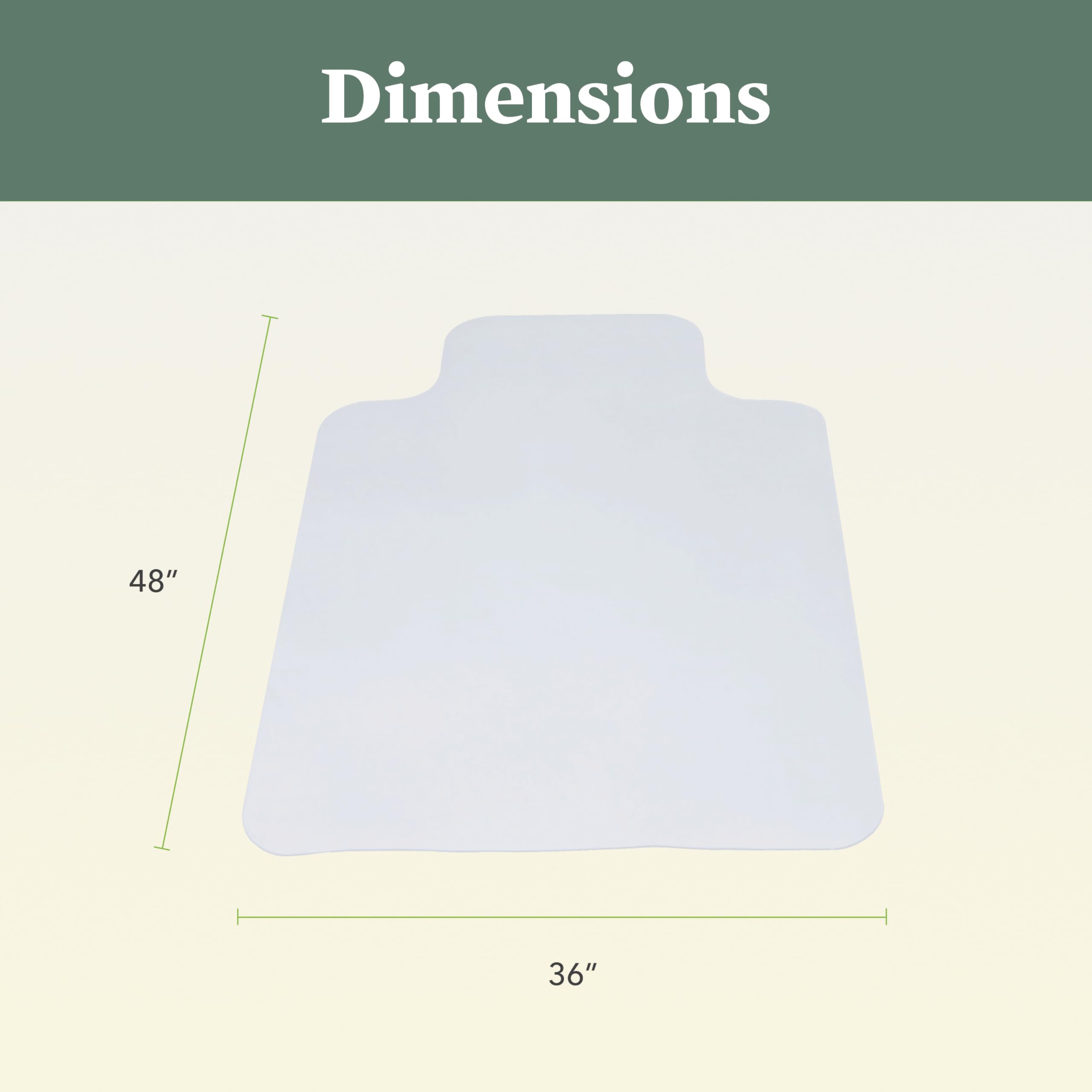 HON Office Chair Mat for Carpet, Computer Desk Chair Mat for Carpeted Floors, Easy Glide for Office or Home with Extended Lip (36” x 48”)