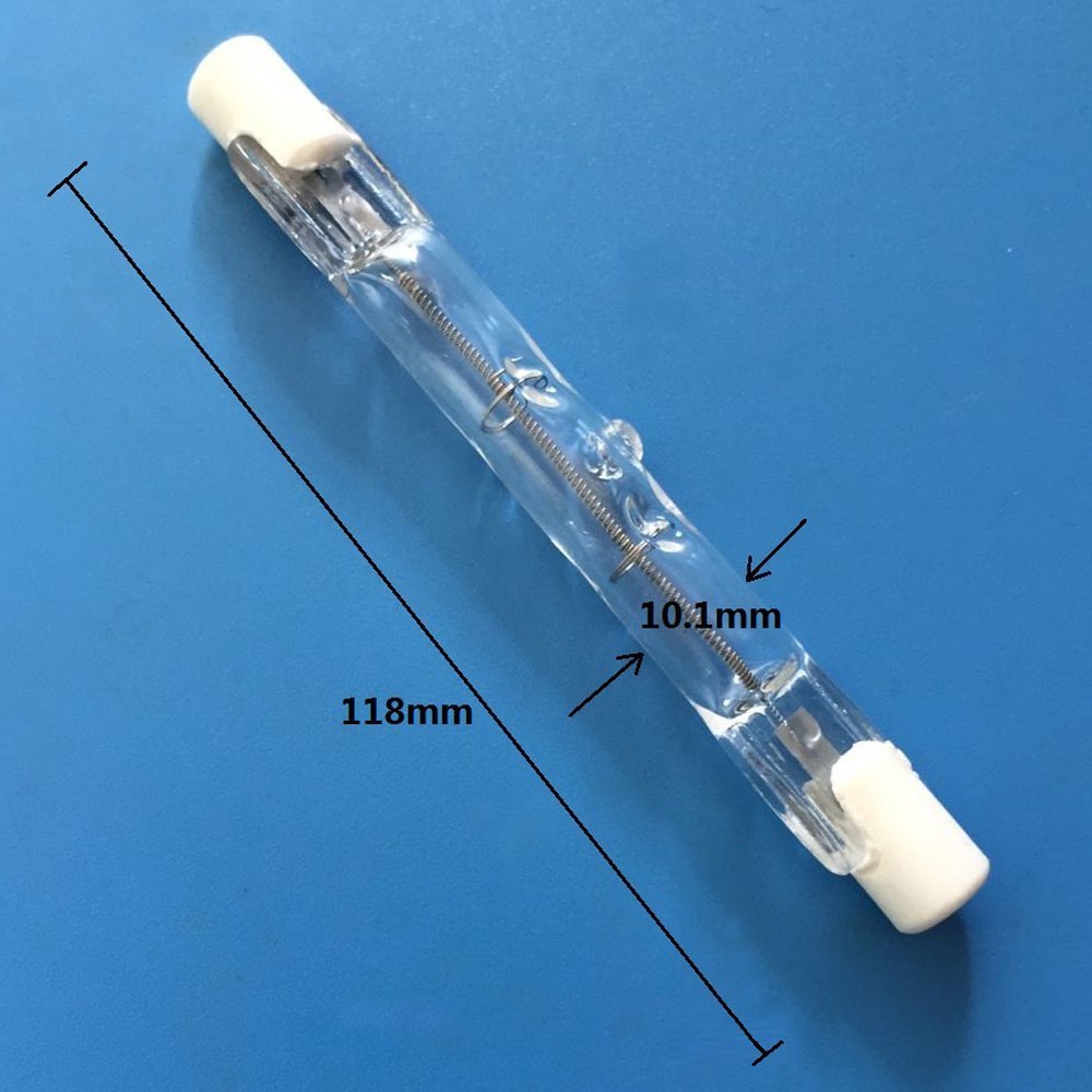 CTKcom 500-Watt 4.7-Inch J Type T3 Halogen Bulbs(5 Pack) - 118mm Double Ended 500 Watt 120 Volts T3 Halogen Bulbs R7S Double Ended Filament Flood Lights Quartz Tube Lamps 120V