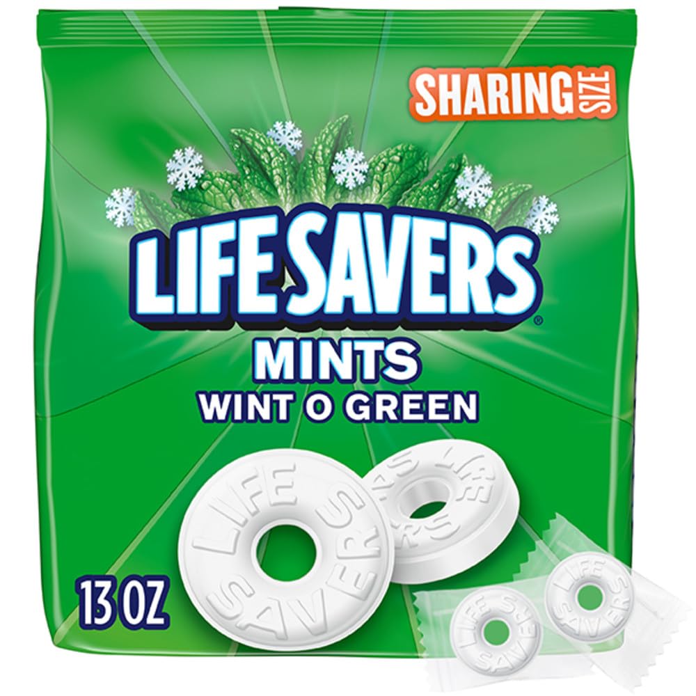 LIFE SAVERS Wint-O-Green Geschmack Atemerfrischende Bonbons, Großpackung, LIFE SAVERS Bonbons, 368g-Beutel