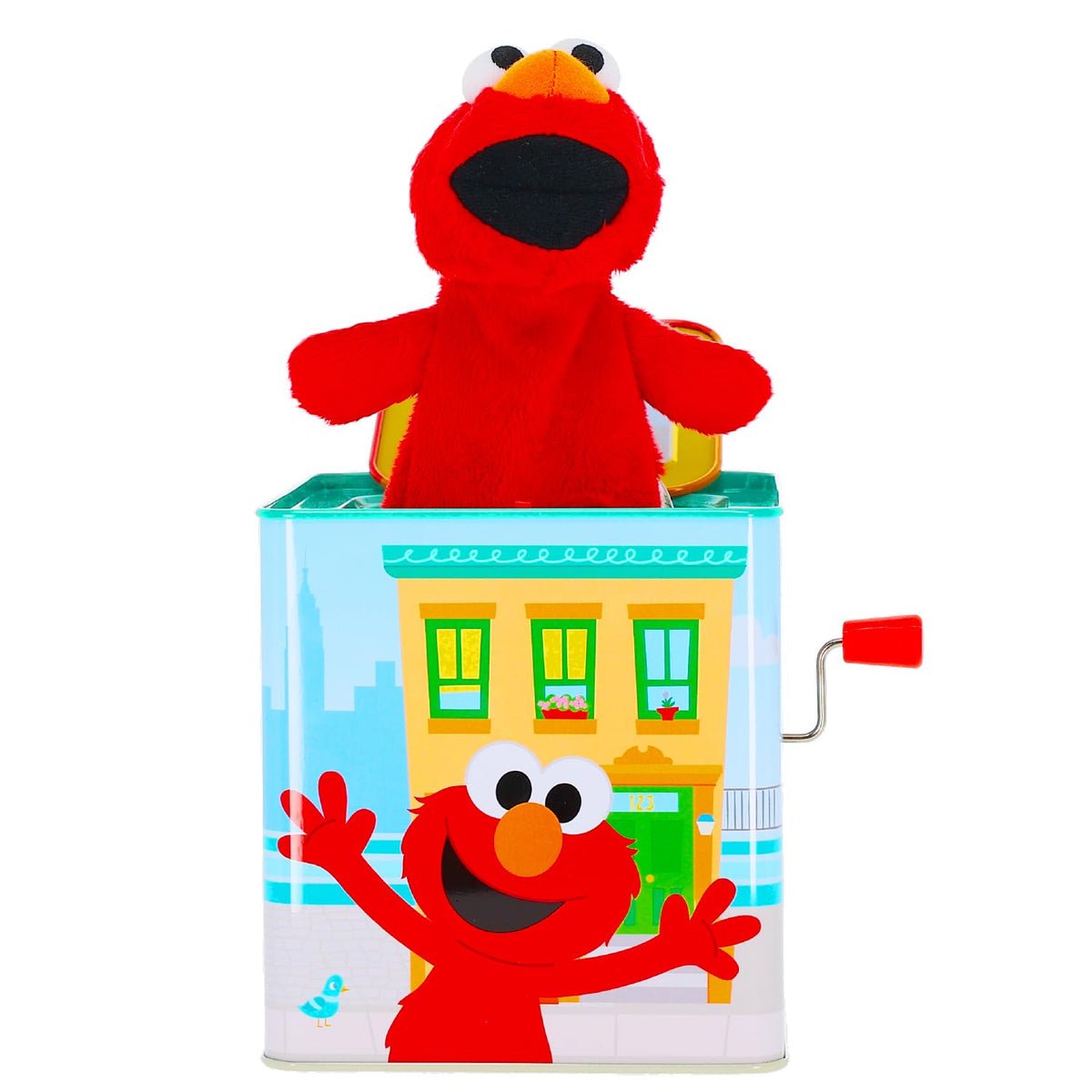 Kids Preferred Sesamstraße Elmo Jack-in-the-Box Plüschtier für Kleinkinder 1-3 Jahre, Lernspielzeug
