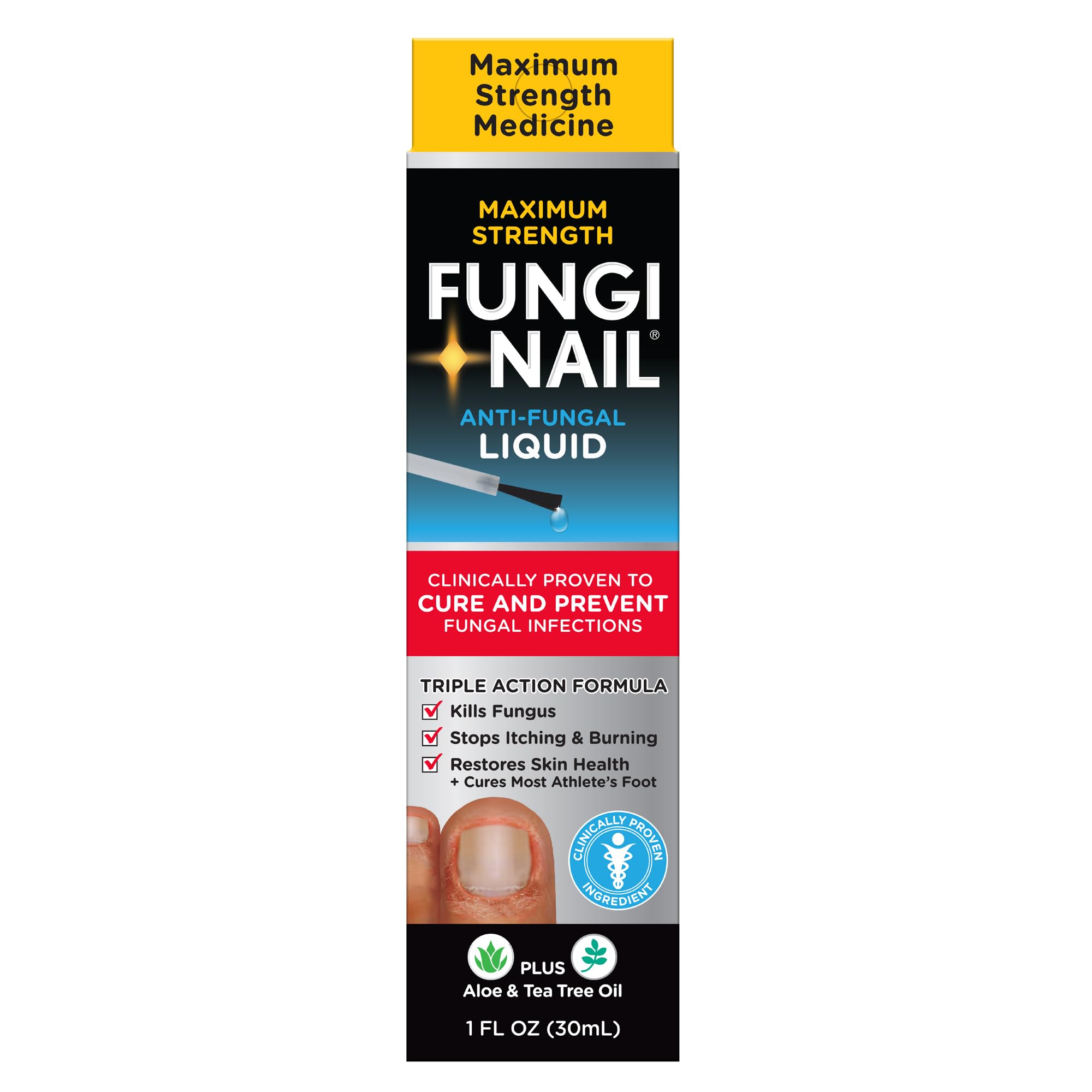Fungi-Nail Anti-Fungal Flüssige Lösung, tötet Pilze ab, die zu Nagelpilz und Fußpilz führen können, mit Tolnaftat und klinisch erwiesen zur Heilung und Vorbeugung von Pilzinfektionen, 30 ml (1 Stück)