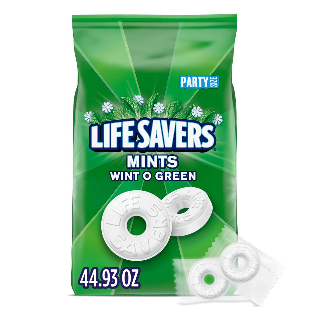 LIFE SAVERS Pfefferminz, lose Hartkaramellen Wint-O-Green Atem-Minzbonbons, 44,93 oz Partygröße