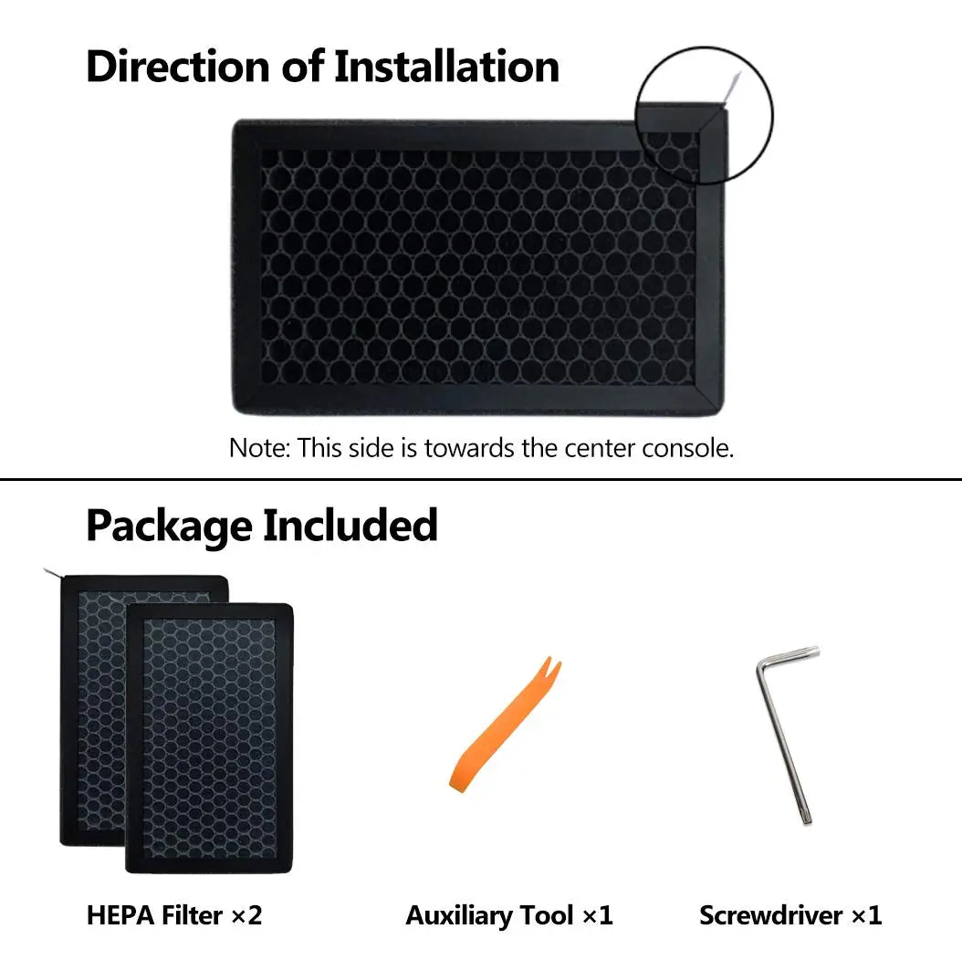 XTechnor HEPA Air Filter for Model Y Model 3 2016-2025, 2 Pack Cabin Air Filter with Activated Carbon