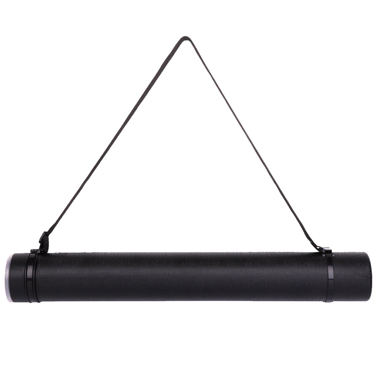 TRANSON Robuste Plakatformrolle mit Riemen 61-102 cm ausziehbar für Blaupausen, Kunstwerke, Karten, Poster, Farbe Schwarz
