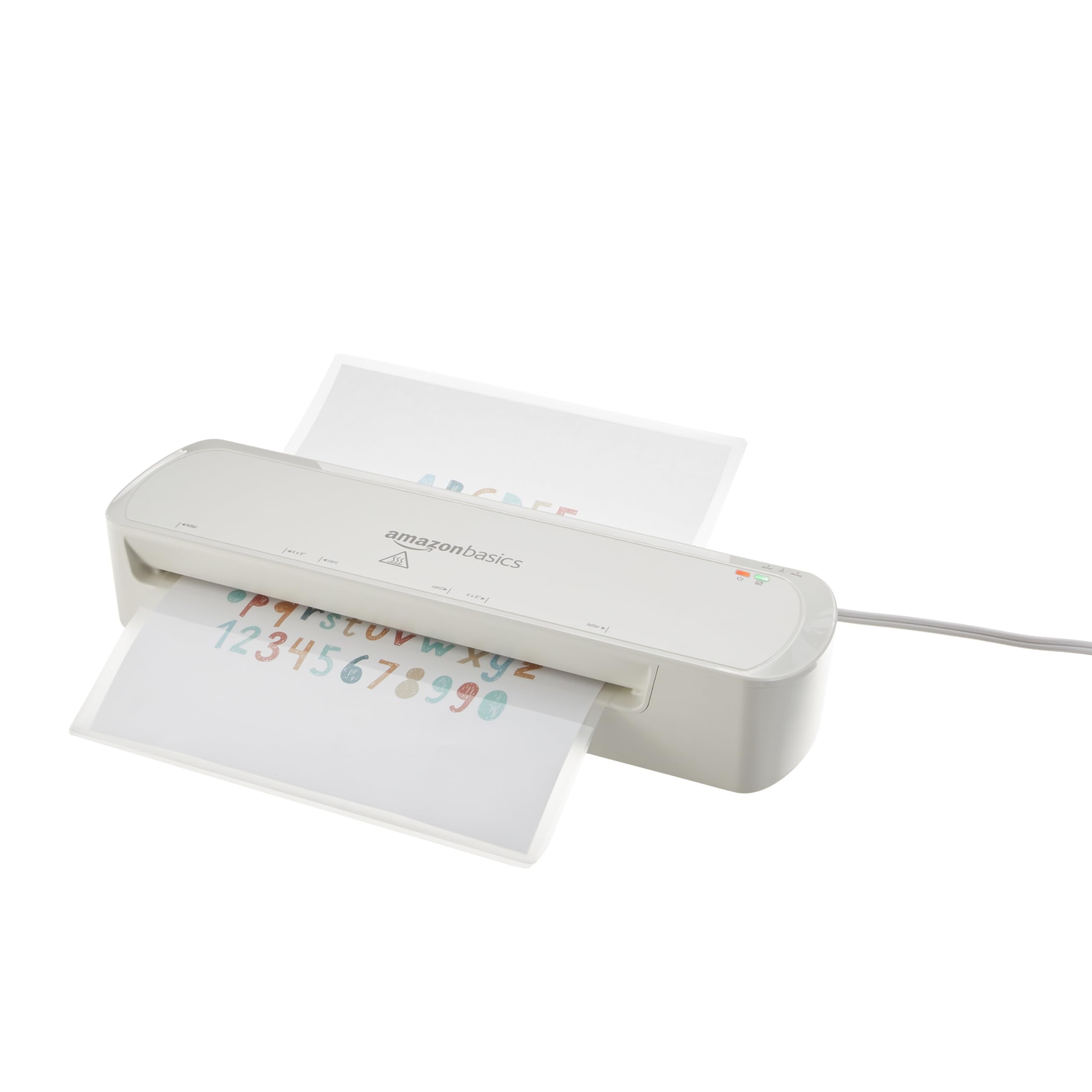Amazon Basics 9 inch Thermal Laminator Machine for Documents and Photos, Easy to Use for Home Office or School, White