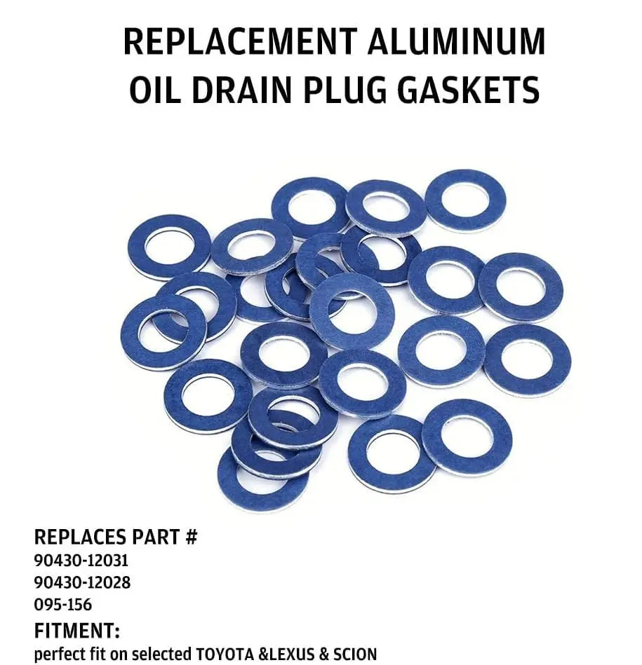 90430-12031 (24Pcs) Aluminum Oil Drain Plug Gaskets Fits for Toyota Lexus Scion Crush Washer Seals Replaces# 9043012031