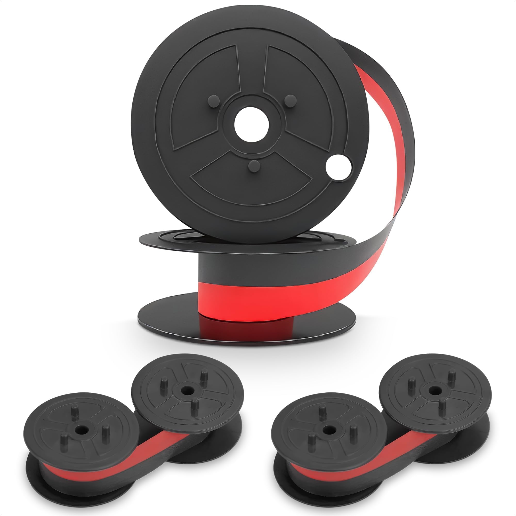 Canon MP11DX Calculator Ribbon Set of 3 - 18ft x 0.5in Sharp EL-1197PIII Calculator Ribbon Red/Black for Great Print Capacity and Brightness, Easy Setup - Suitable for Popular Models