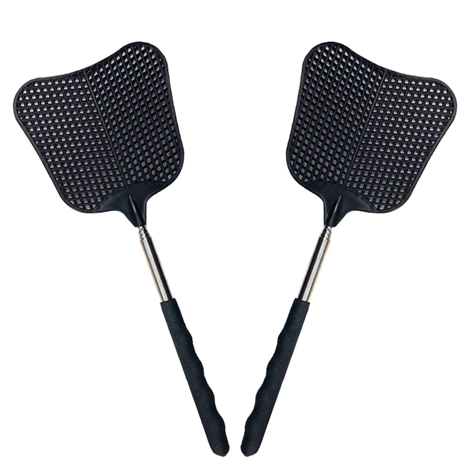 Foxany Teleskop-Fliegenklatschen, langlebige Kunststoff-Fliegenklatsche Schwerlast-Set, Fliegenklatsche mit Edelstahlgriff für Innen/Außen/Klassenzimmer (2 Stück)