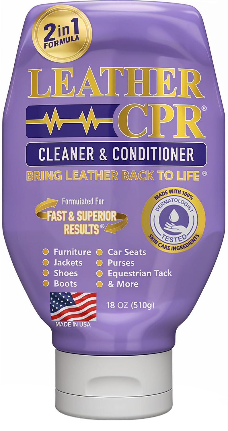Leder-CPR-Reiniger & -Pflegemittel 510g – Reinigt, pflegt, restauriert und schützt Ledermöbel, Handtaschen, Autositze, Innenbereiche, Jacken, Stiefel, Geldbörsen, Schuhe, Sofas, Sättel, Zaumzeug und mehr