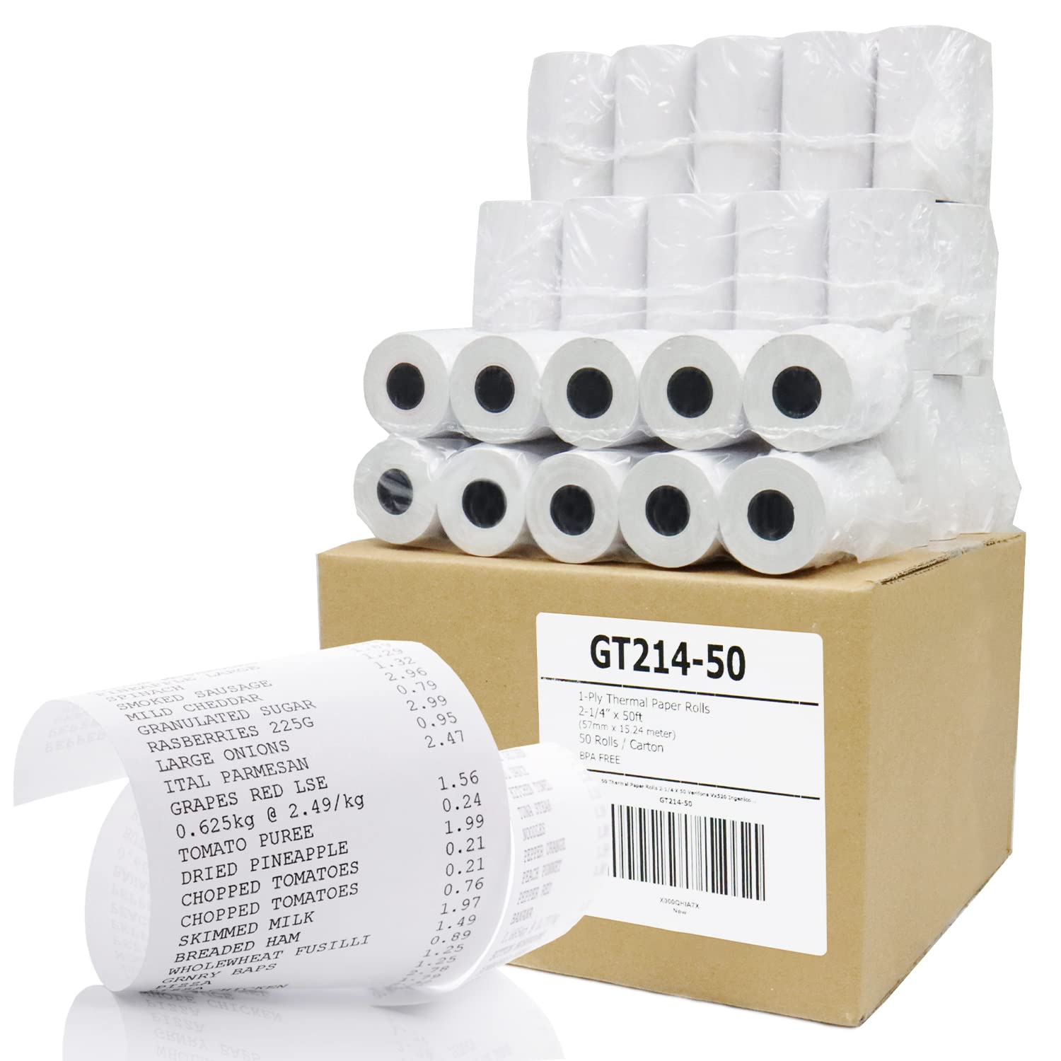 Gorilla Supply Thermopapier-Bonrolle 57 mm x 15 m BPA-frei 50 Rollen