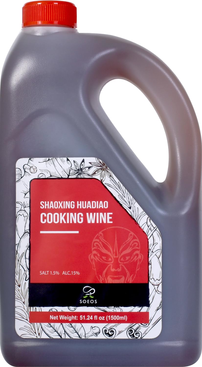 Soeos Shaoxing Kochwein, 1500 ml, Chinesischer Kochwein, Shaoxing Hua Diao Kochwein, Premium Kochwein für asiatische Küche