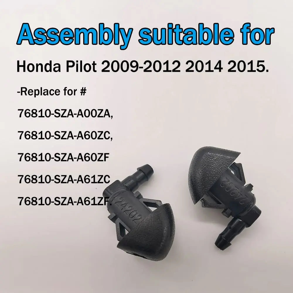 Windshield Washer Nozzles Kit, Front Windshield Spray Nozzles Wiper Spray Washer Jet and Fluid Hose with Connectors for Honda Pilot 2009-2012 2014 2015, Replaces OEM # 76810-SZA-A01ZA