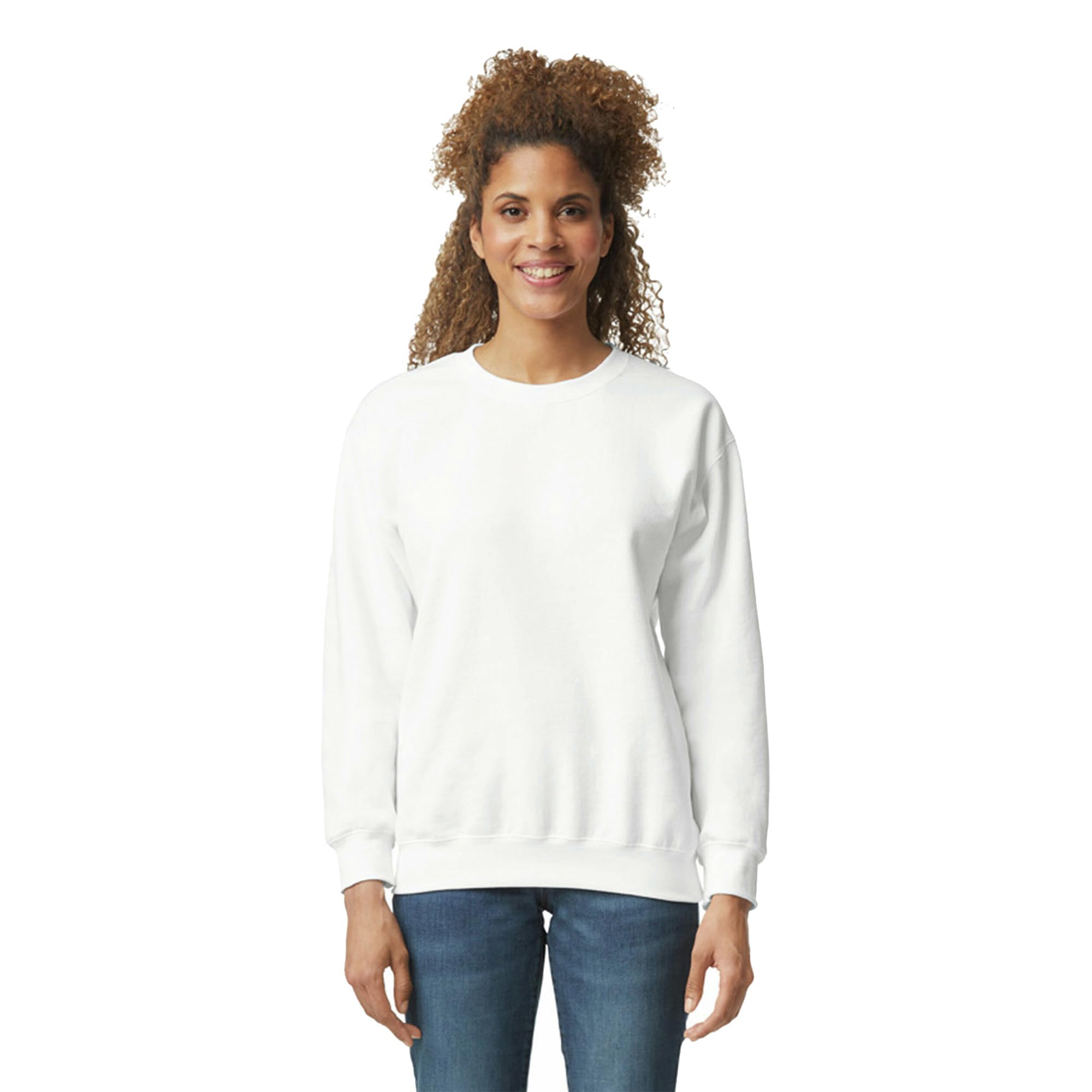 Gildan Unisex-Sweatshirt aus Fleece, Stil G18000, Multipack, Weiß (1er-Pack), Groß