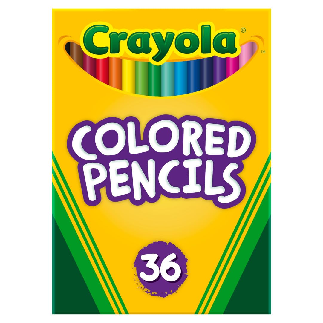 Crayola Buntstifte (36er-Pack), Bleistiftset für Kinder, Schulanfangsbedarf, Must-Have-Klassenzimmerzubehör für Kinder, vorgespitzte Malbuchstifte, ab 3 Jahren
