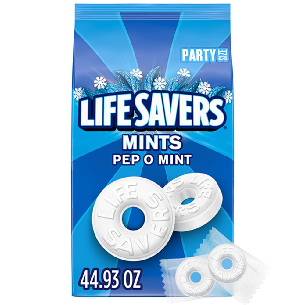 LIFE SAVERS Pep-O-Mint Pfefferminz-Bonbons, einzeln verpackt, Großpackung, 1274 g Beutel