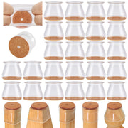 24 Pcs Chair Leg Floor Protectors for Hardwood Floors Silicone Covers to Protect Wood Tile Floors Felt Pads Furniture Leg Caps Anti-Scratch Reduce Noise (Fit:1.3"-2")