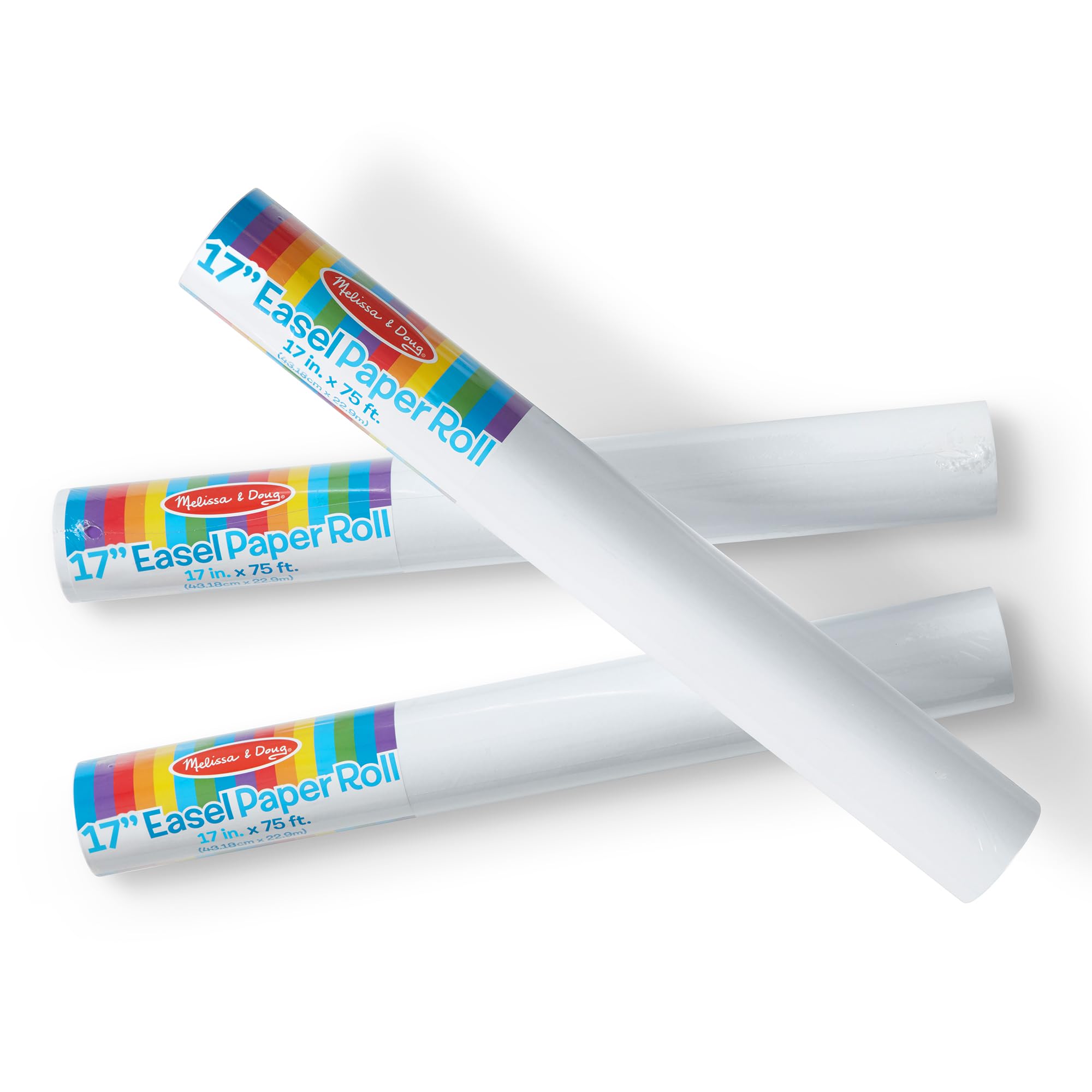 Melissa & Doug Deluxe Easel Paper Roll Replacement (17 inches x 75 feet) - 3-Pack - FSC Certified