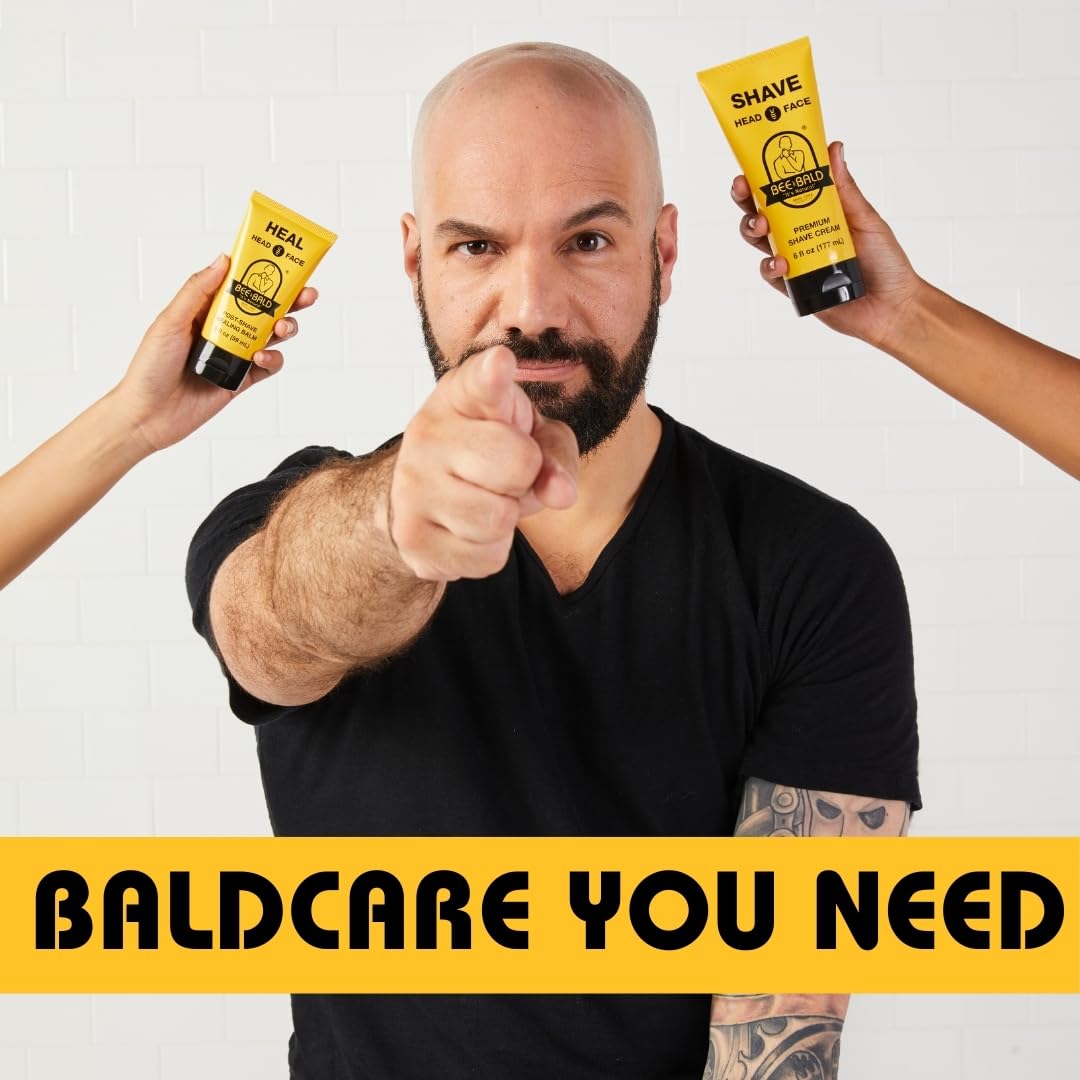 Bee Bald HEAL Aftershave for Men Healing Balm, Immediately Calms & Soothes Damaged Skin, Treats Bumps, Redness, Razor Burn & Other Shaving Irritations (2 Fl Oz)