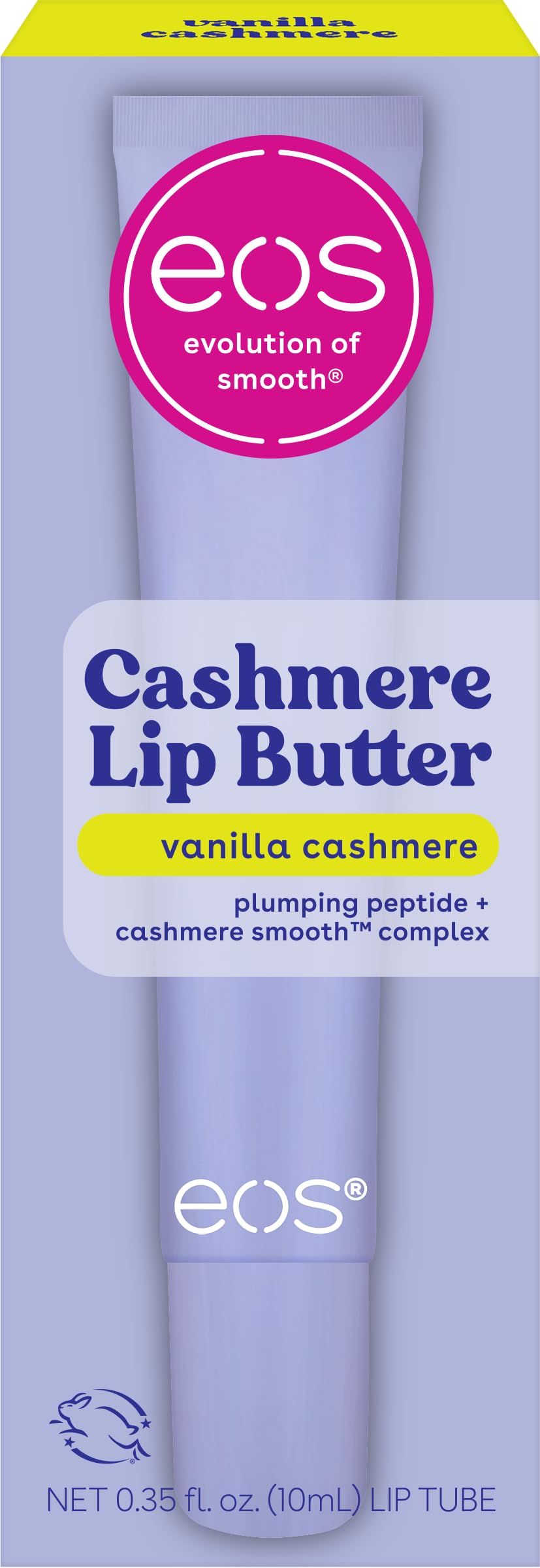 eos Cashmere Lippenbalsam, Vanille-Kaschmir, eos Lippenbalsam mit aufpolsternden Peptiden für geschmeidige Lippen, 10 ml