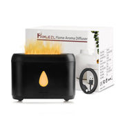 Flame Diffuser for Essential Oils, 200ml Ultrasonic Aroma Diffusers with Cool Mist, Aromatherapy Diffuser with Auto-Off Protection, Small Humidifier for Home,Office,Bedroom,Gift (Black)