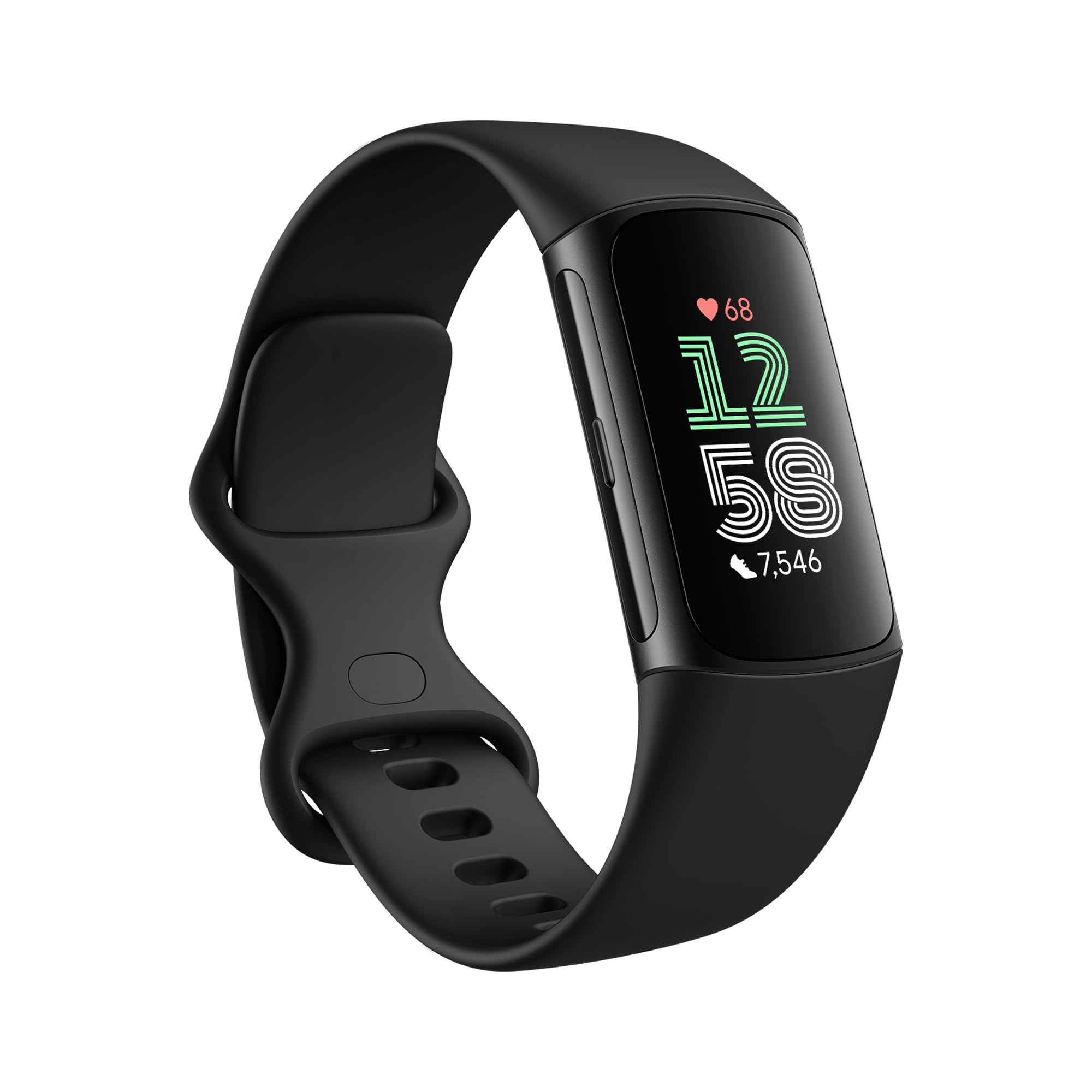Fitbit Charge 6 Fitness-Tracker mit Google-Apps, Herzfrequenz auf Trainingsgeräten, 6 Monate Premium-Mitgliedschaft inklusive, GPS, Gesundheits-Tools und mehr, Obsidian/Schwarz, Einheitsgröße (S- und L-Bänder im Lieferumfang enthalten)