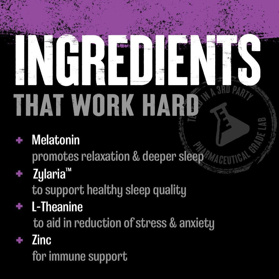 Animal PM - Sleep Aid for Adults Non-Habit Forming Relaxation Enhancer and Mood Support with Melatonin, L-Theanine, Zylaria, Zinc, Magnesium, Vitamin B6, GABA + AKG Anabolic Stack Supply, 30 Count