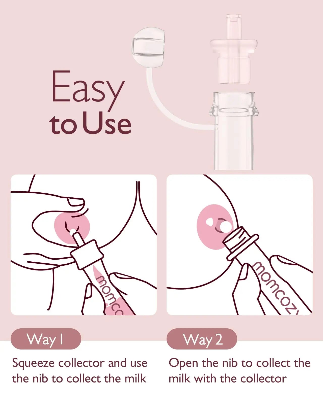 Momcozy Colostrum Collector Reusable Breast Milk Collector with Storage Case and Cotton Wipe, Portable Colostrum Container BPA Free, Multi-Use Collector 5ml-6pcs