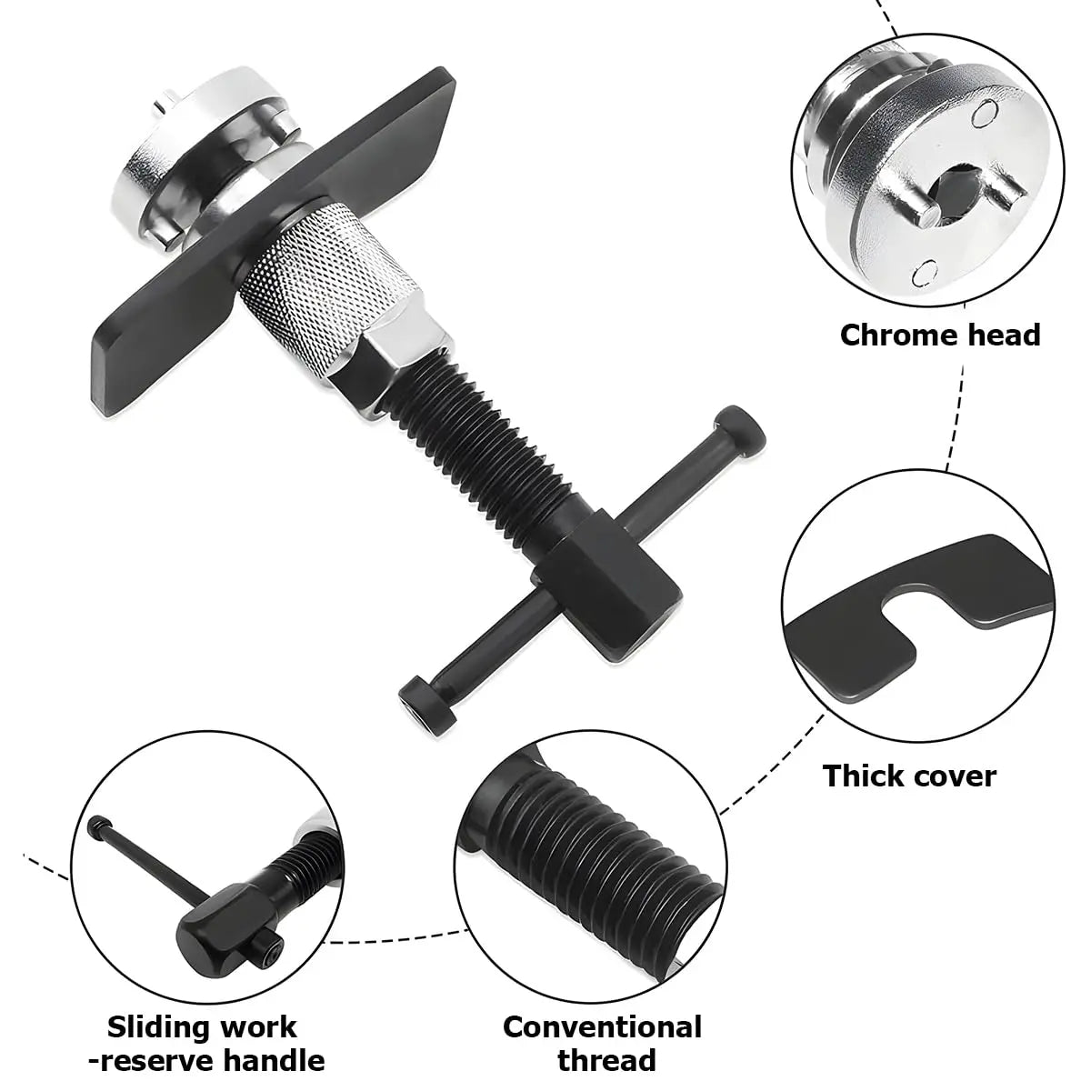 Bittwee Car Brake Piston Wind Back Tool, 3pcs/Set Brake Caliper Piston Rewind Tool, Auto Rear Brake Pad Wind Back Tool, Brake Caliper Wind Back Tool for Replacement of Rear Brake Pad