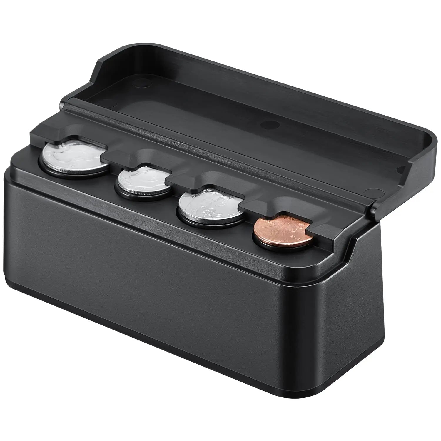 JOYTUTUS Coin Holder for Car Change Organizer Universal Storage Coin Money Dispenser Fit for Most Car Trucks Accessories(Black, 1 Pack)