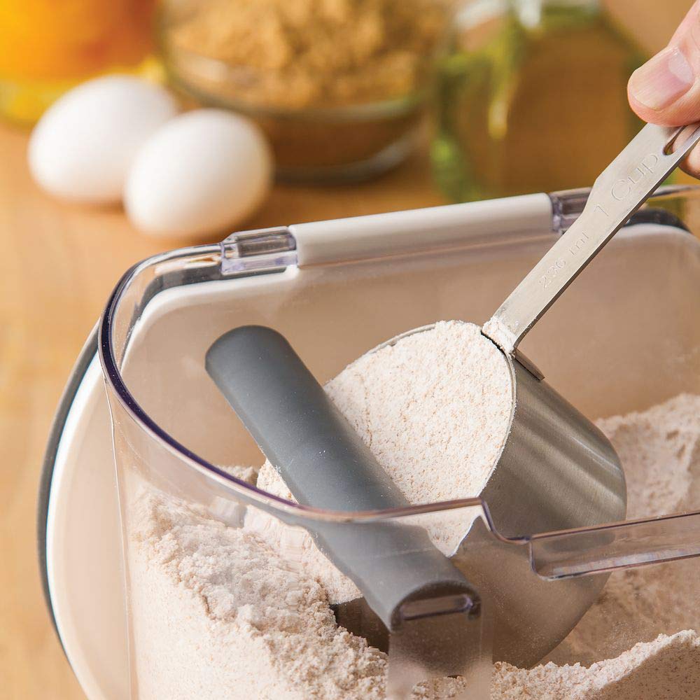 Progressive ProKeeper Baker's Airtight Kitchen Storage Canister Container Set for Flour, Sugar & More, Keeps Ingredients Fresh, with Accessories (Multicolor, 6- Piece)