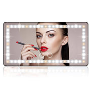 Car Sun Visor Vanity Mirror, with 3 Light Modes & 60 LEDs - Rechargeable Dimmable Clip-on Rear View Sun-Shading Cosmetic Makeup Mirror, Universal for Car SUV(Black)
