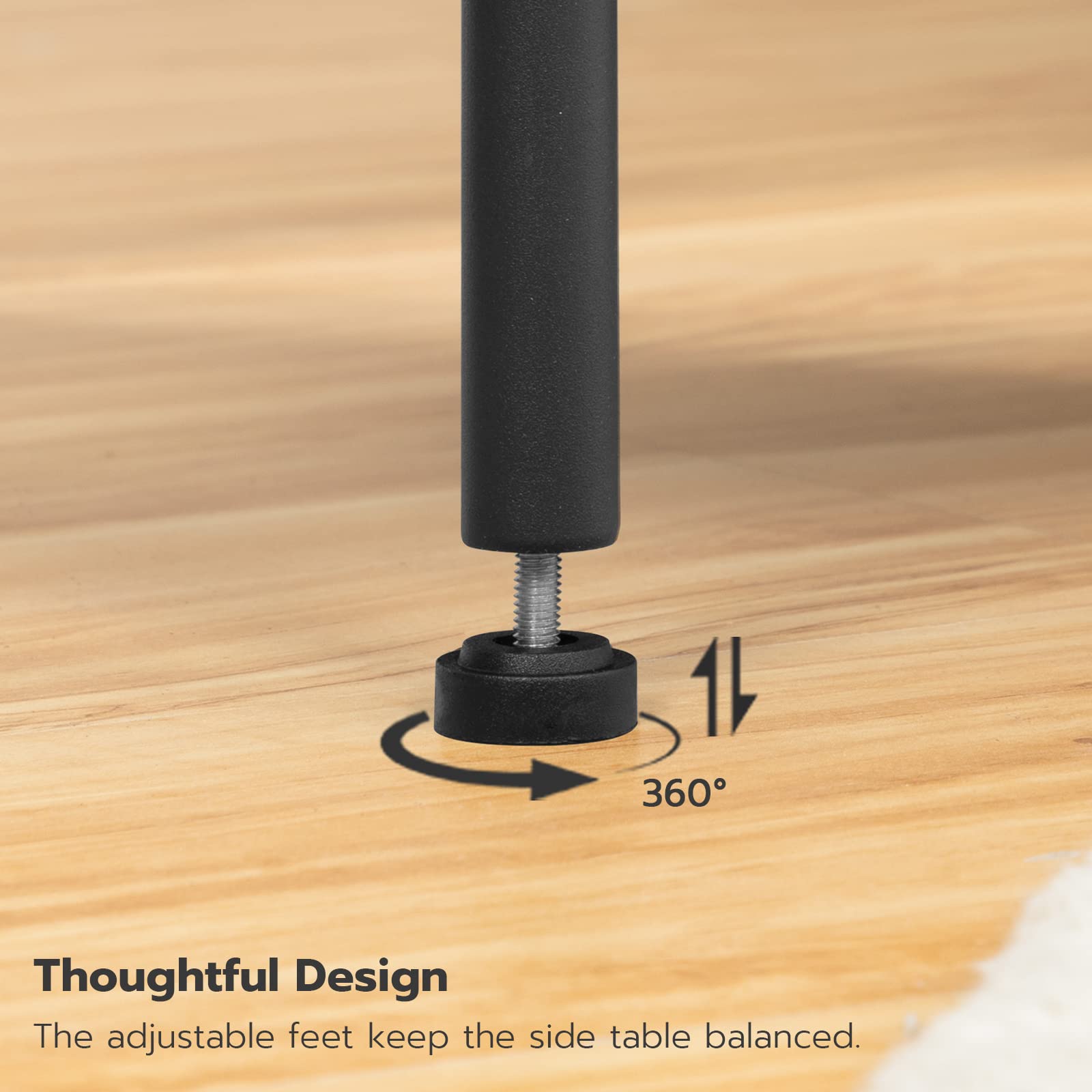 HOOBRO Side Table with Charging Station, End Table with USB Port and Outlet, Nightstand with 2-Layer Storage Shelves for Small Spaces, Living Room, Bedroom, Stable Frame, Rustic Brown BF09UBZ01