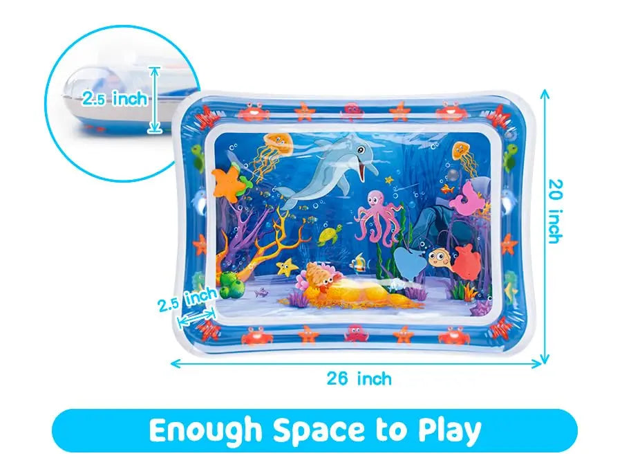Yeeeasy Tummy Time Water Mat丨Inflatable Tummy Time Water Play Mat for Babies, Infants and Toddlers 3 to 12 Months Promote Development Toys Baby Gifts
