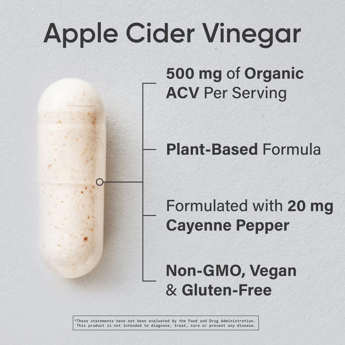 Sports Research Apple Cider Vinegar with Cayenne Pepper | Made from Organic Fermented Apple Cider - Non-GMO Project Verified & Vegan Certified (120 Veggie Capsules)