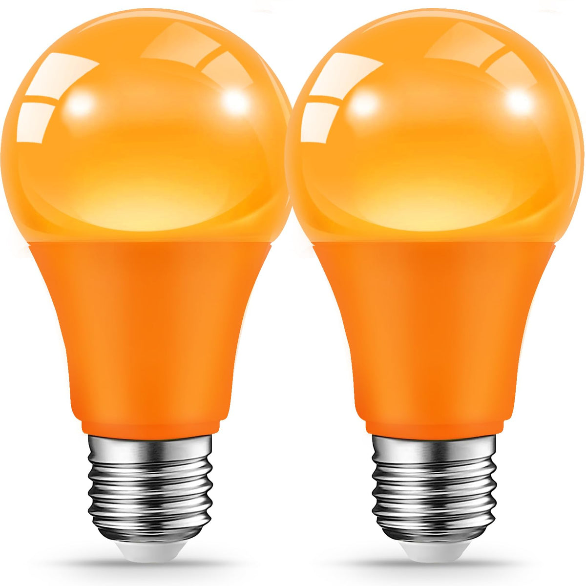 JAHEKS Orange Glühbirnen für Außenveranden, 9W (60W Äquivalent) E26 Sockel LED Orangefarbene Glühbirne für Halloween, Weihnachten, Hochzeit, Party, Bar, Feiertagsbeleuchtung, Heimdekoration, 2er-Pack