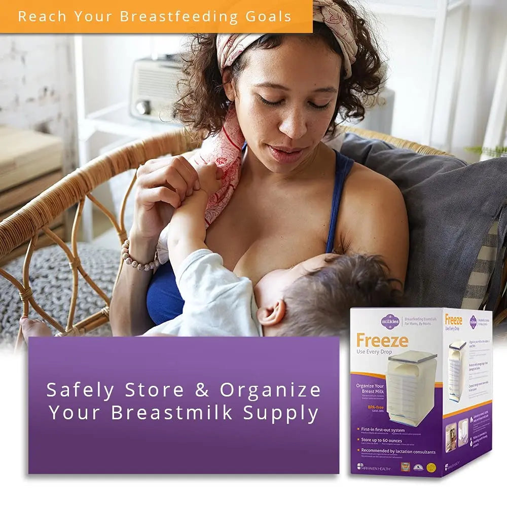 Fairhaven Health Milkies Freeze Organizer for Breast Milk Storage Bags Freezer | Breastmilk Storage Container Storing System for Freezing Breastmilk | Use with Standard Milk Bags