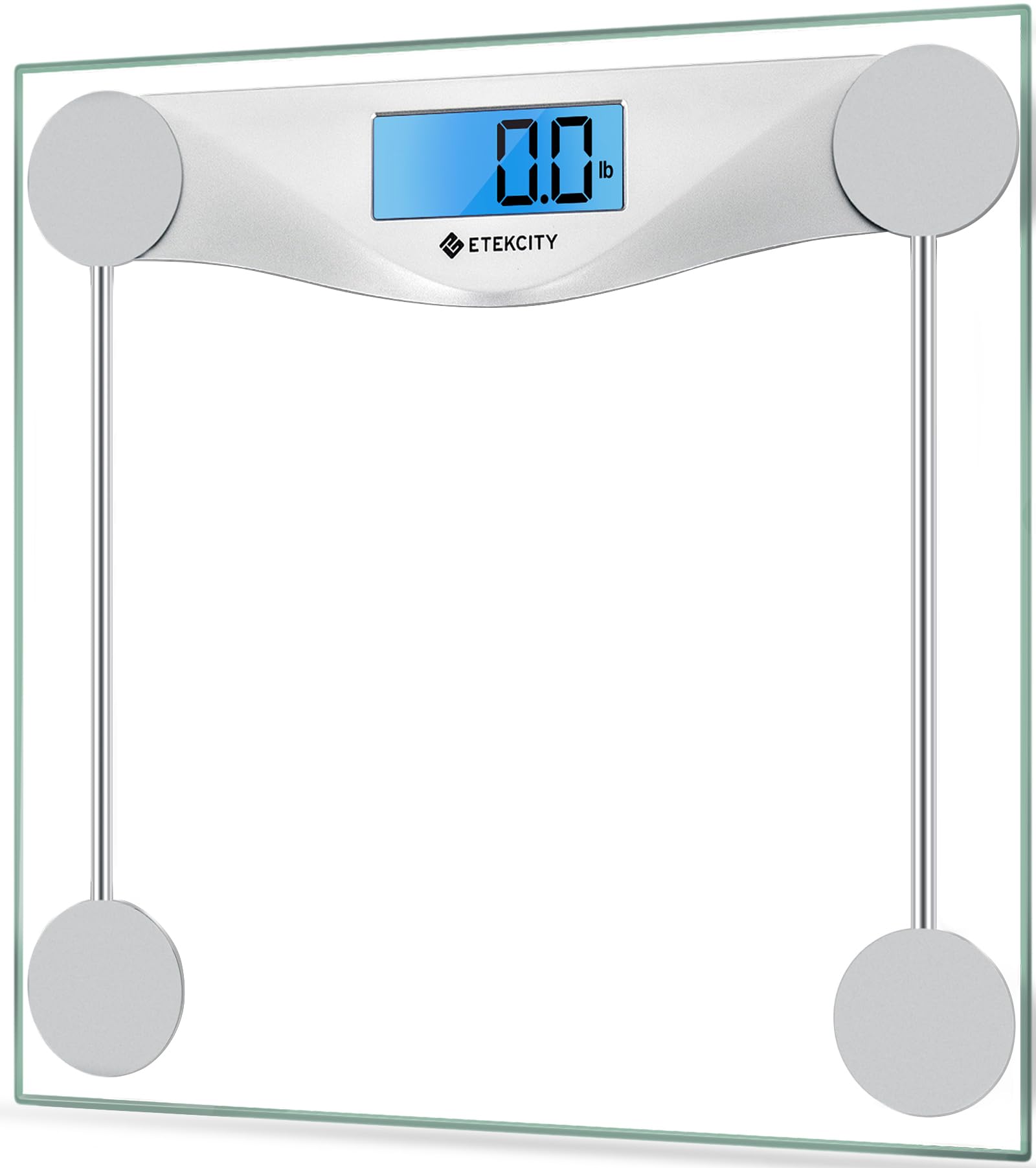 Etekcity Digitale Personenwaage, großes blaues LCD-Display mit Hintergrundbeleuchtung, hochpräzise Messungen, 6 mm gehärtetes Glas, 180 kg