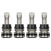 CKAuto 4 Pieces TR416 Metal Valve Stems Outer Mount Fits .453" & .625" Rim Holes Long 1 1/2", Silver
