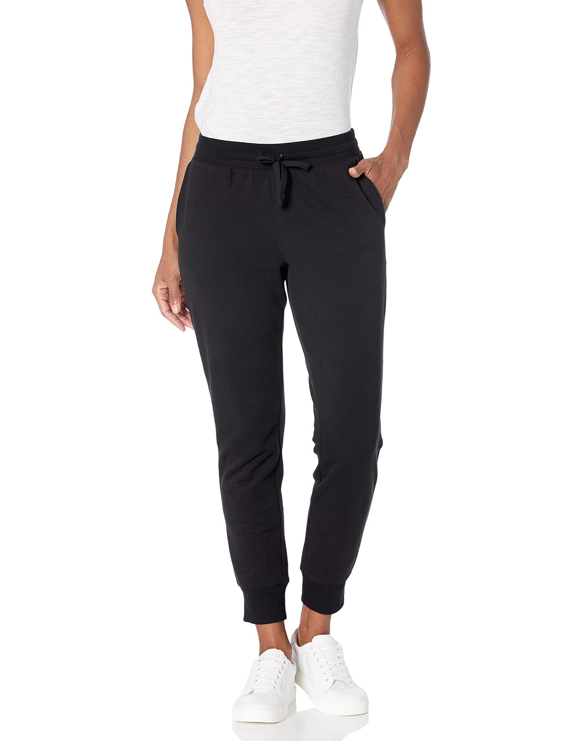 Amazon Essentials Damen Fleece-Jogginghose (auch in großen Größen erhältlich), Schwarz, L