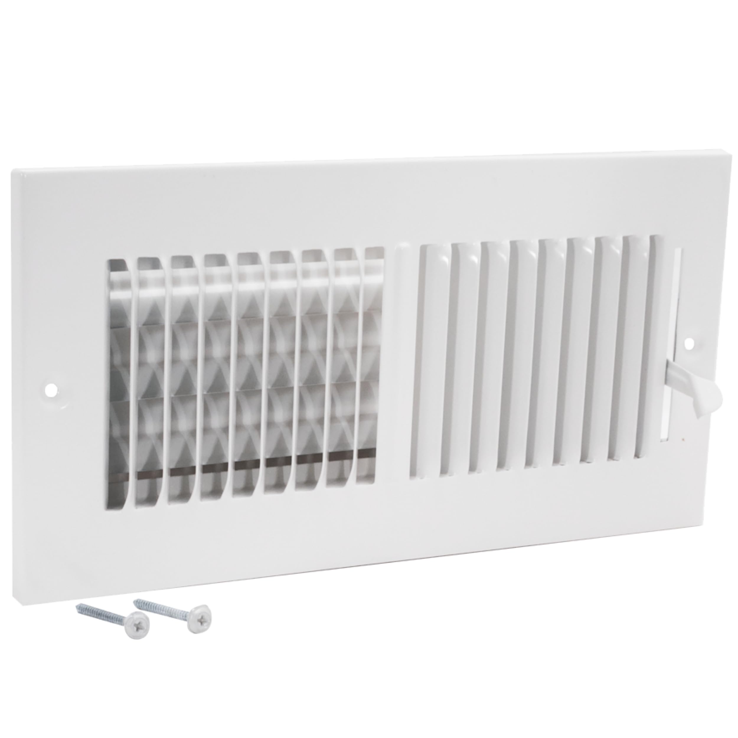 EZ-FLO 10 x 4 Zoll (Kanalöffnung) Lüftungsgitter für Wand oder Decke, Zwei-Wege-Lüftungsregister, massives Stahl-HLK-Registergitter, Weiß, 61609