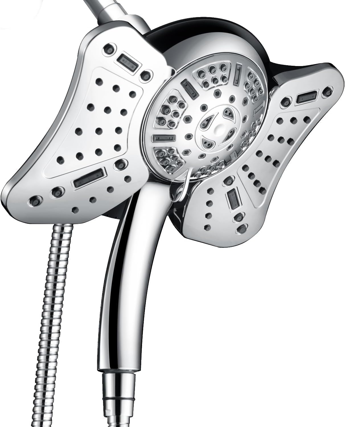 GRICH 2.5GPM Duschkopf mit Handbrause-Kombination: 2-in-1 Regenduschkopf Hochdruck & Handbrause, 9 Strahlarten/Einstellungen abnehmbarer Duschkopf mit 60-Zoll-Schlauch