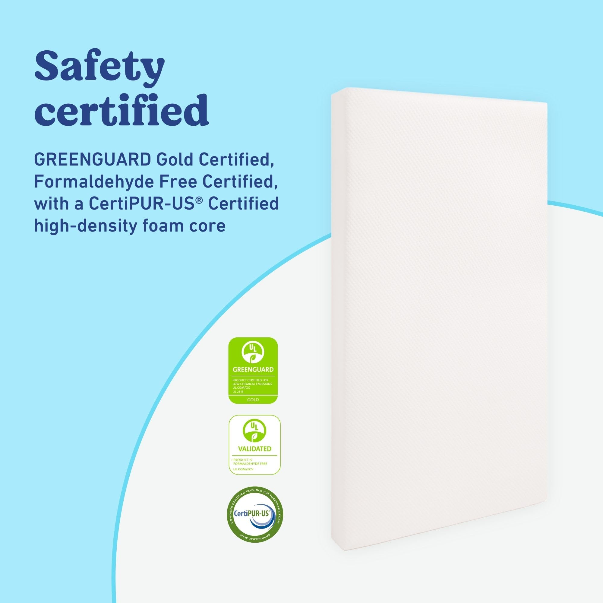 Graco Premium Crib & Toddler Mattress – GREENGUARD Gold Certified, CertiPUR-US Certified Foam, Machine Washable Cover with 100% Waterproof Surface, Fits Standard Full Size Baby Crib and Toddler Bed