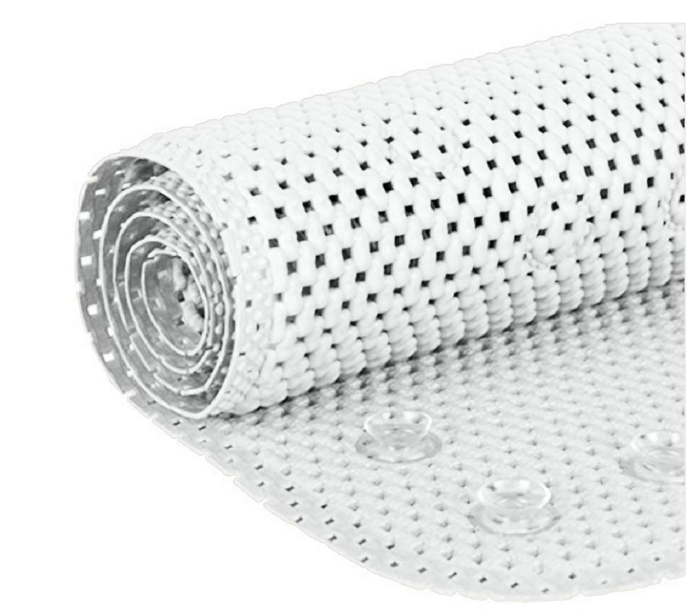 Deluxe Bathtub Mat Non Slip, Soft Foam Bath Mats for Bathroom Tub, Bathtub Mat with Drain Holes, Suction Cups- 36" X 17" - White