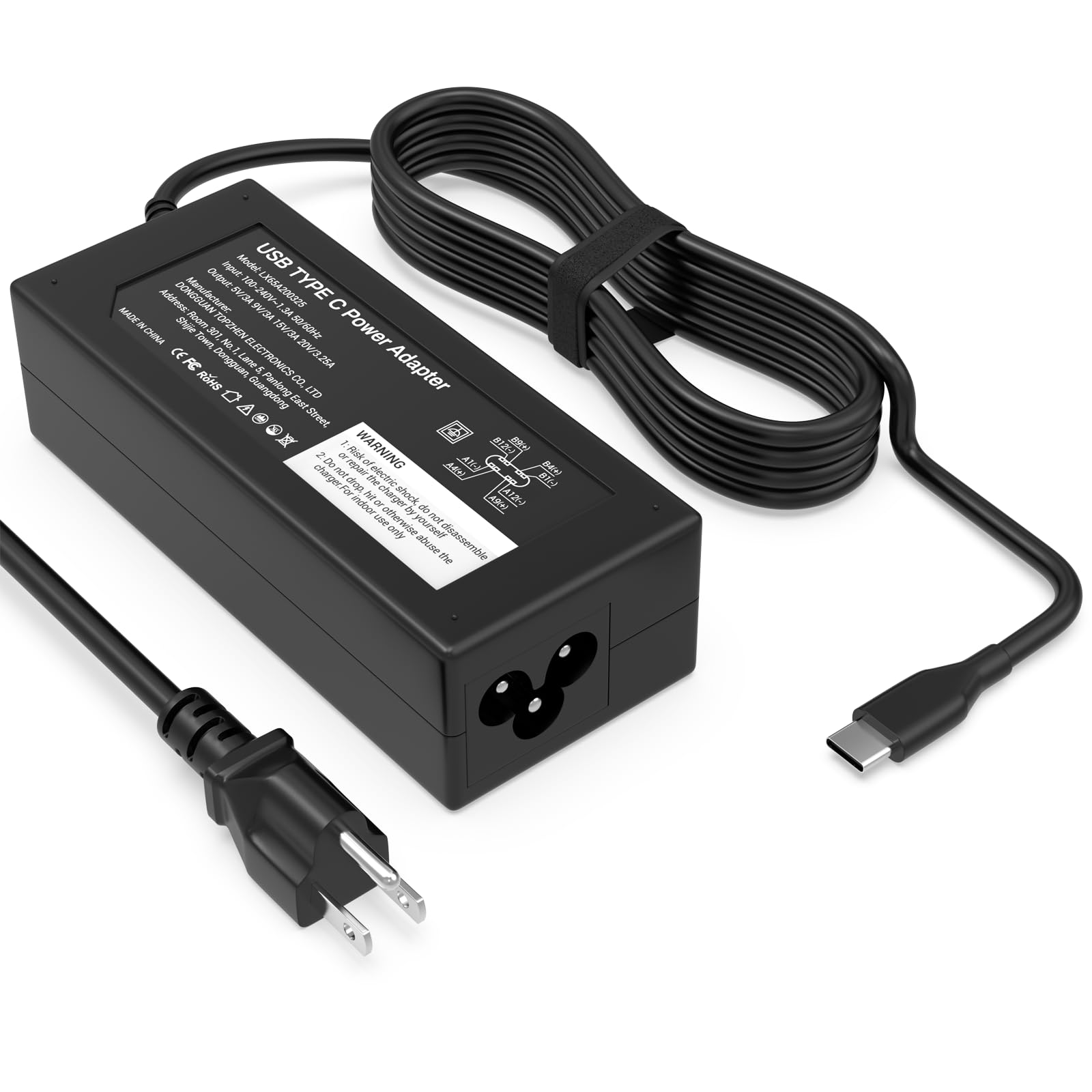 GKLSPL 65W USB C Laptop-Ladegerät kompatibel mit Dell Laptop und weiteren USB Typ C Netzteilen