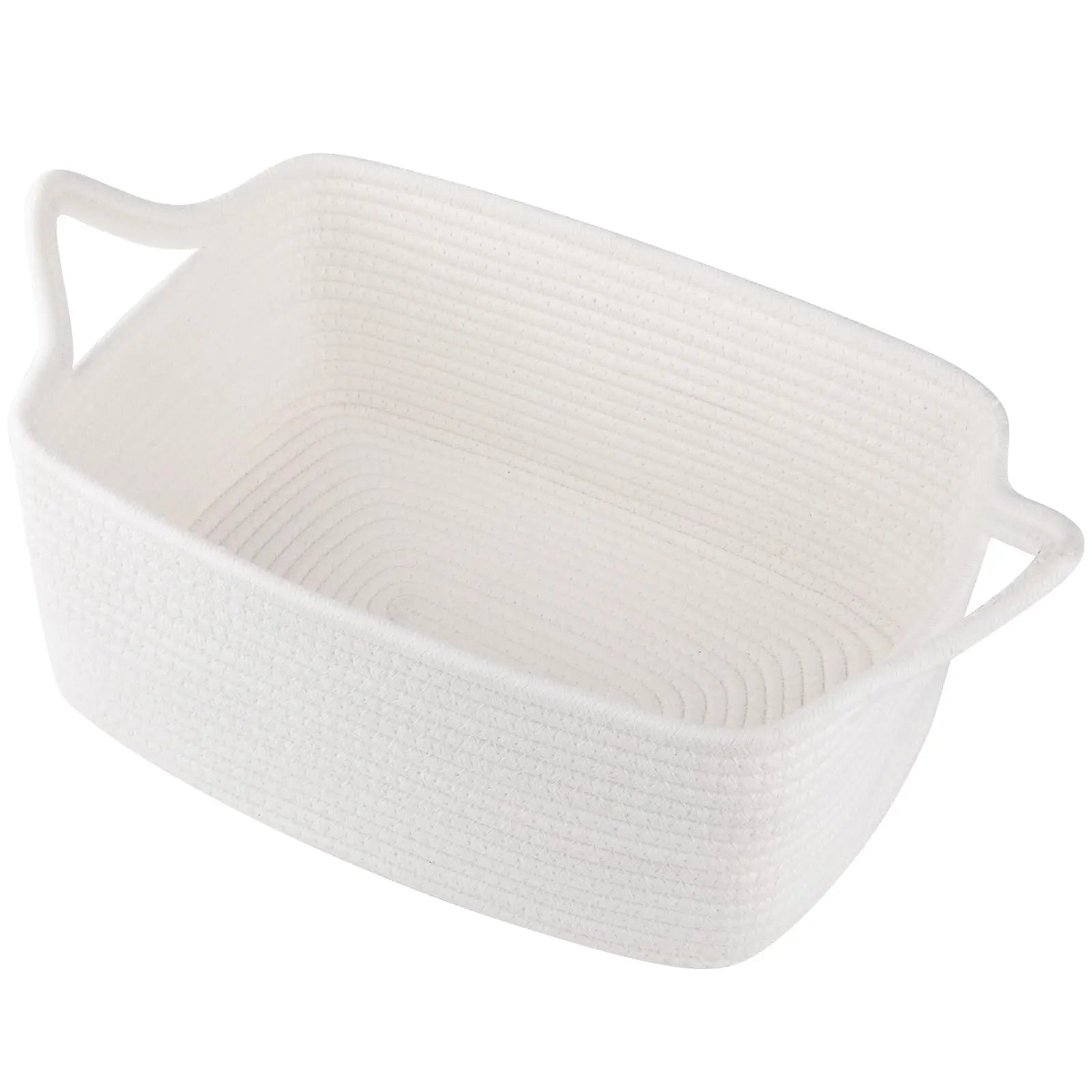 OIAHOMY Woven Basket, Gift Basket Empty with Gift Bags and Ribbons, Rope Baskets for Baby Showers,Halloween, Storage Baskets with Handles for Nursery, Pet Toy Organizer - White