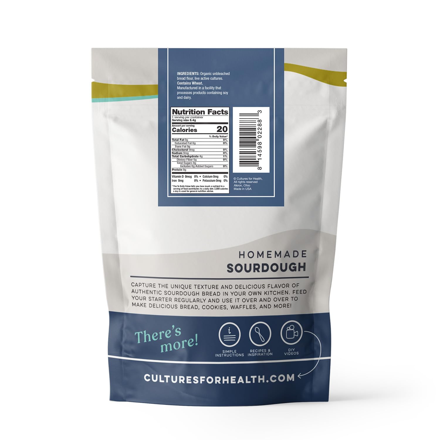 Cultures for Health San Francisco Sourdough Style Starter Culture | Homemade Artisan Bread | Heirloom, non-GMO | Live Culture Bread Mix | Easy to Follow Recipe