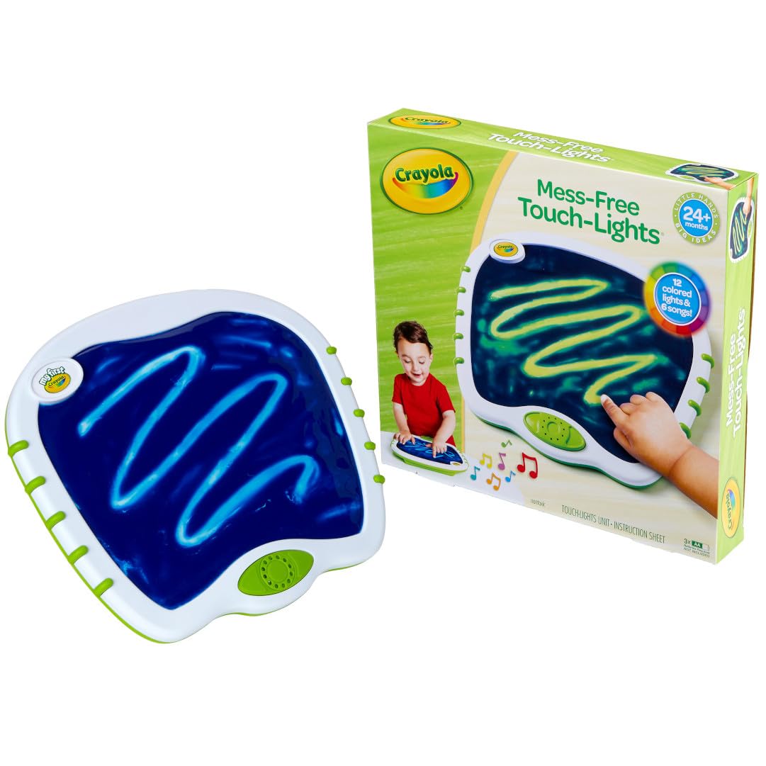 Crayola Kleinkind Touch Lights, Musikalische Sensorikspielzeuge für Kleinkinder, Leuchtendes Zeichenbrett, Matschfreies Malen, Reisebeschäftigung, Geschenk für Kleinkinder, 2+
