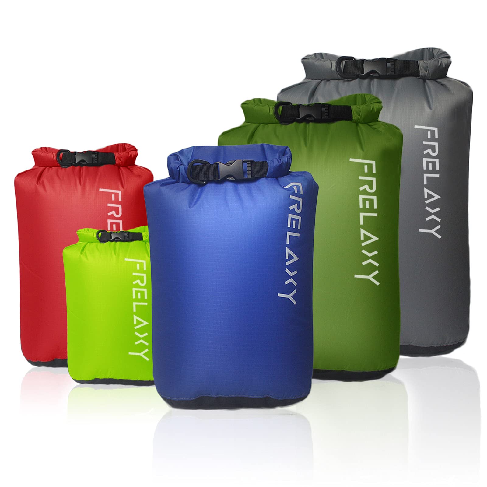 Frelaxy Dry Bag 3er-/5er-Pack, ultraleichter Packsack, Outdoor-Taschen halten Ausrüstung trocken beim Wandern, Rucksackreisen, Kajakfahren, Camping, Schwimmen, Bootfahren
